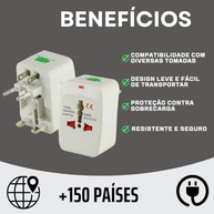 Adaptador de Tomada Universal Premium: Conecte-se em +150 Países! - imagem 3