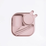 Kit de Alimentação Infantil em Silicone 4 Peças Rosa - Seguro, Prático e Colorido para Bebês - imagem 4