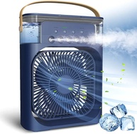 Ventilador Portátil 3 em 1 com Umidificador e LED Azul - Refresque seu Espaço com Estilo - imagem 1