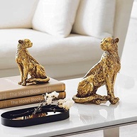 Escultura Leopardo em Poliresina Dourada - Decoração Elegante e Sofisticada - imagem 3