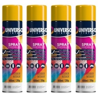 Tinta Spray 400ml Amarelo Uso Geral em Aço Ferro Couro Gesso Cerâmica | Universo | Kit 04 un - imagem 2