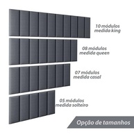 Cabeceira Cama Box Casal com 7 Módulos Estofados em Suede Preto - Design Moderno e Confortável - imagem 5
