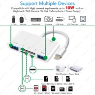 Adaptador 6 em 1: Leitor SD e Hub USB para iPhone - imagem 2
