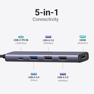 UGREEN Revodok 105 USB C Hub 5 em 1 adaptador multiporta 4K HDMI, fornecimento de energia de 100 W, 3 portas de dados USB-A, dongle USB C para MacBook Pro/Air, iPad Pro, iMac, iPhone 15 Pro/P - imagem 2