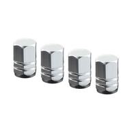 4 Tampas de Válvula de Pneu Hexagonal em Liga de Alumínio - Proteção e Estilo para Carro, SUV e Bicicleta (Prata) - imagem 1