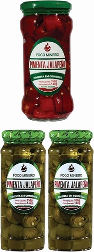 Pimentas Jalapeño 2 Verdes e 1 Vermelha em Conserva 350g - imagem 1
