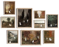 Pôsteres de Arte de Parede de Halloween - Fantasmas Fofos Vintage em Tela Premium - imagem 1