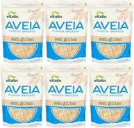 Kit com 6 Pouchs de Aveia em Flocos Grossos Integral sem Glúten de 200g cada - Vitalin - imagem 1