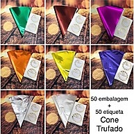 Embalagem Cone Trufado Metalizada 16x16cm – Personalize suas Trufas - imagem 1