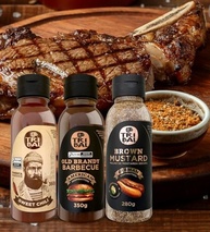 Trio de Molhos para Churrasco, Sweet Chili, Barbecue e Mostarda Escura Rústica, Embalagem com 3 - imagem 4