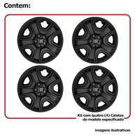 Kit 4 Calotas Fiat Toro Aro 16" 2021-2022 Preto Emblema Novo - Design Moderno - imagem 4