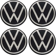 Emblema Resinado Preto/Prata 48mm para Calota VW: Polo, Gol, Fox, Up e Mais (Kit 4 Und) - imagem 2
