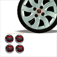 Jogo de Emblemas Resinados para Calota Fiat 48mm - Vermelho Vibrante (4 Peças) - imagem 4
