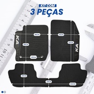 Tapete Emborrachado Ford Ka 2014-2021 Antiderrapante Impermeável 3 Peças - imagem 3