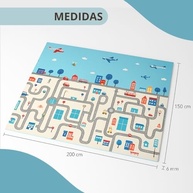 Tapete Infantil Emborrachado Dobrável 2x1,5m - Tatame Dupla Face 6mm com Estampa Educativa Safari e Cidade - imagem 4