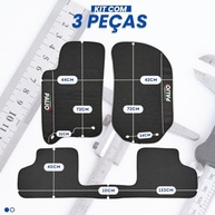 Jogo de Tapetes Automotivos Emborrachado Premium para Novo Palio (2012-2019) - 3 Peças Impermeáveis - imagem 3
