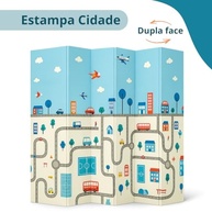Tapete Infantil Emborrachado Dobrável 2x1,5m - Tatame Dupla Face 6mm com Estampa Educativa Safari e Cidade - imagem 5