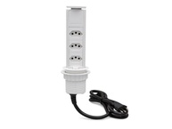 Mini Totem Manual de Embutir com 3 Tomadas 20A - Branco | Segurança e Praticidade - imagem 1