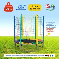 Cama Elástica Pula Pula 1,83m com Lona Preta Sem Emenda - imagem 2