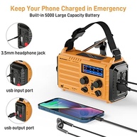 Rádio de Emergência Eoxsmile: Alerta Meteorológico NOAA, Manivela Solar 5000mAh e SOS - imagem 5