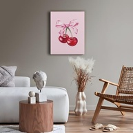 Arte de Parede Coquette Pink Bow Cherry Preppy - 28x35cm Emoldurado | Decoração Feminina para Quarto de Adolescentes - imagem 3