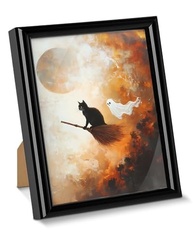 Pôster de Arte Dark Academia - Gato Bruxo Assustador | Quadro Emoldurado 15x20cm para Decoração de Parede e Mesa - imagem 2