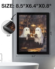 Pôster de Arte Gótica com Fantasmas - Quadro emoldurado para Decoração de Biblioteca ou Sala de Leitura - imagem 4