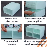 Kit 10 Caixas Organizadoras para Sapatos Empilháveis - Transparentes e Compactas (Rosa) - imagem 4