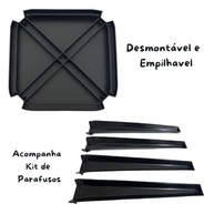 Mesa Quadrada 70x70cm Desmontável e Empilhável em Plástico Resistente Preto - Ideal para Ambientes Internos e Externos - imagem 3
