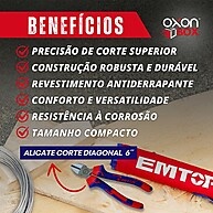 Alicate Corte Lateral 6": Precisão Emtop! - imagem 2