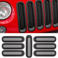 Transforme Seu Jeep Wrangler JK: Encaixes de Grade Frontal Premium (Preto Fosco) - imagem 1