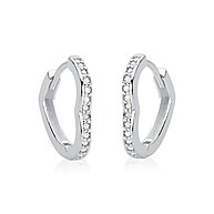 Brinco Argola Prata 925 com Coração de Zircônias – Elegância que Encanta - imagem 2