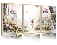 Arte de Parede de Jardim de Fadas - 3 Pinturas Encantadas para Decoração Mágica - imagem 1