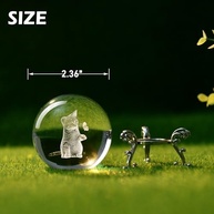 Bola de Cristal 3D com Gato - Presente Encantador para Amantes de Gatos - imagem 3