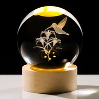 Beija-flor 3D em Bola de Cristal K9 com Base LED – Presente Encantador para Mulheres - imagem 2