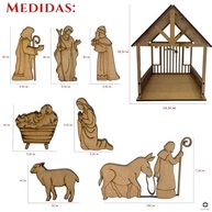 Presépio de Natal em MDF com Reis Magos, Jesus, Maria e José - Decoração Tradicional e Encantadora - imagem 4