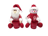 Enfeite Natalino Boneco Sentado com Saco VM - Decoração Encantadora para o Natal - imagem 1