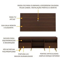 Rack e Painel TV 65" Retrô Flórida: Organize e Encante! - imagem 2