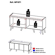 Rack Retrô 50" Multimóveis MP1071: Organize e Encante! - imagem 2