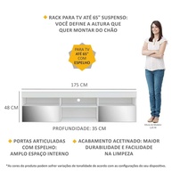Rack TV 65" Suspenso Paris: Organize e Encante! - imagem 2