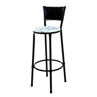 BANQUETA ALTA ENCAPADA BRANCO FLORIDO - Estilo e Conforto para Cozinha, Bar e Área Gourmet - imagem 1
