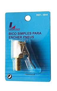 Bico Simples para Encher Pneus 1/4" NPT - Latão Polido | Mangueira 5/16" - imagem 4