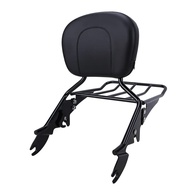 Almofada Encosto Passageiro Sissy Bar Removível Preta com Bagageiro para Harley Touring 2009-2023 - imagem 1