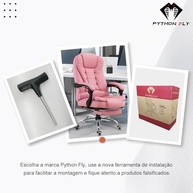 Cadeira de Escritório Ergonômica Rosa com Apoio para Pés e Encosto Ajustável - imagem 4