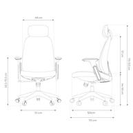 Cadeira Ergonômica Belena com Encosto Mesh, Apoio Lombar e Ajuste de Altura, Espuma 50d, Braços 3D – Conforto e Estética para Ambientes Modernos - imagem 3