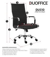 Cadeira Presidente Giratória Encosto Alto Duoffice DU510 - Conforto e Estilo para Seu Escritório - imagem 3