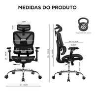 Cadeira Ergométrica Comfy com Encosto Mesh e Ajuste Lombar – Ideal para Home Office e Estudos - imagem 3