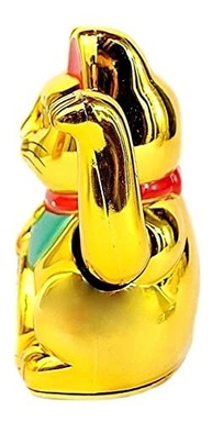 Manekineko Gato da Sorte Dourado com Energia Solar - Simbolismo Asiático de Prosperidade - imagem 4