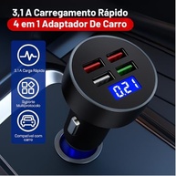 Carregador Veicular Turbo USB-C 4 Portas: Energia Rápida para Todos Seus Dispositivos em Viagens! - imagem 4