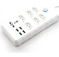 Régua de Energia 6 Tomadas + 4 USB Universal: Carregue Tudo com Segurança e Estilo! - imagem 1